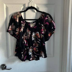 Black Print Top